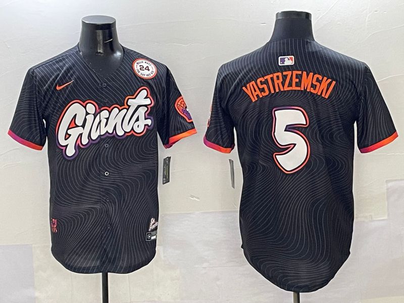 Men San Francisco Giants #5 Yastrzemski Black Joint Name 2025 Nike MLB Jersey style 39